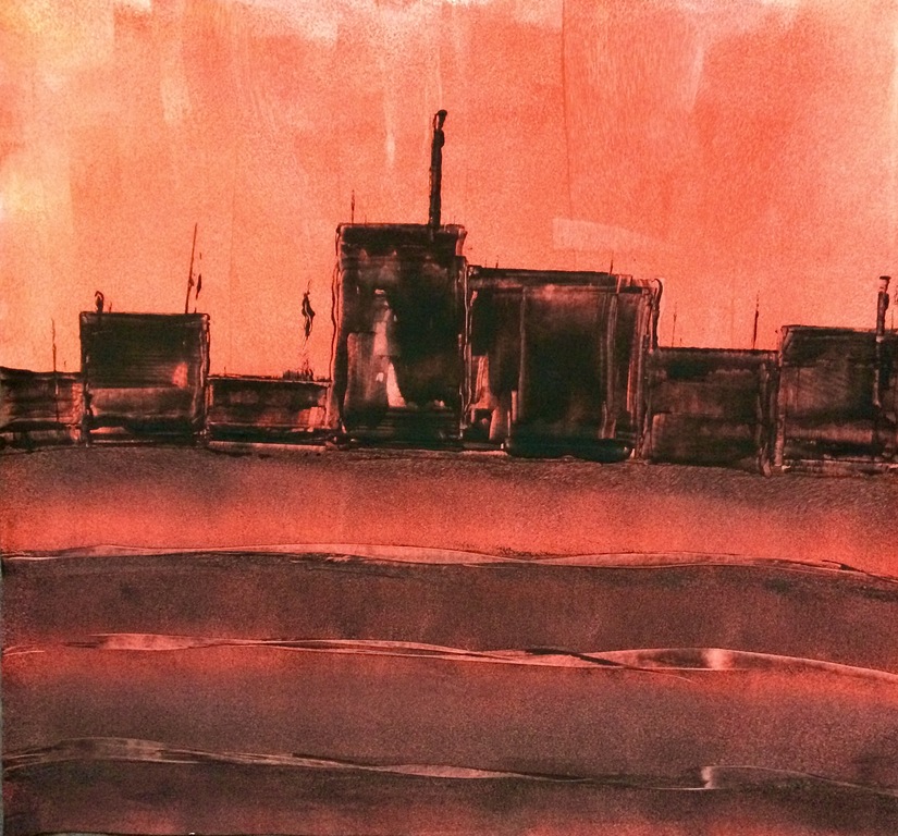 Bruce Cockburn 'Skyscape II'. Gemengde techniek op papier, gesigneerd kopen? Bied vanaf 1!