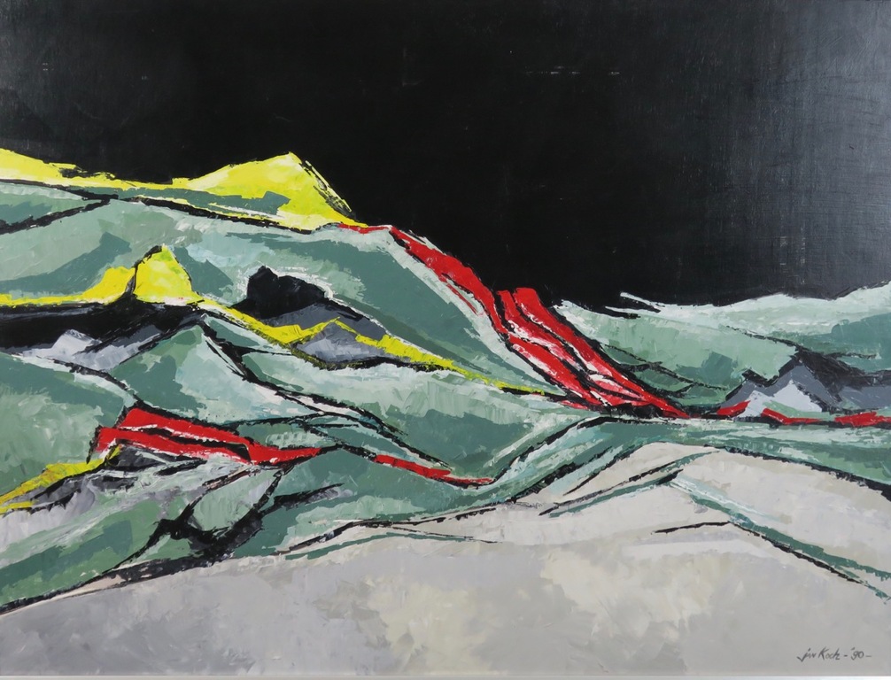 Jan Koch: Acryl op paneel, Beving - Ingelijst (Groot) verkocht voor € 50!