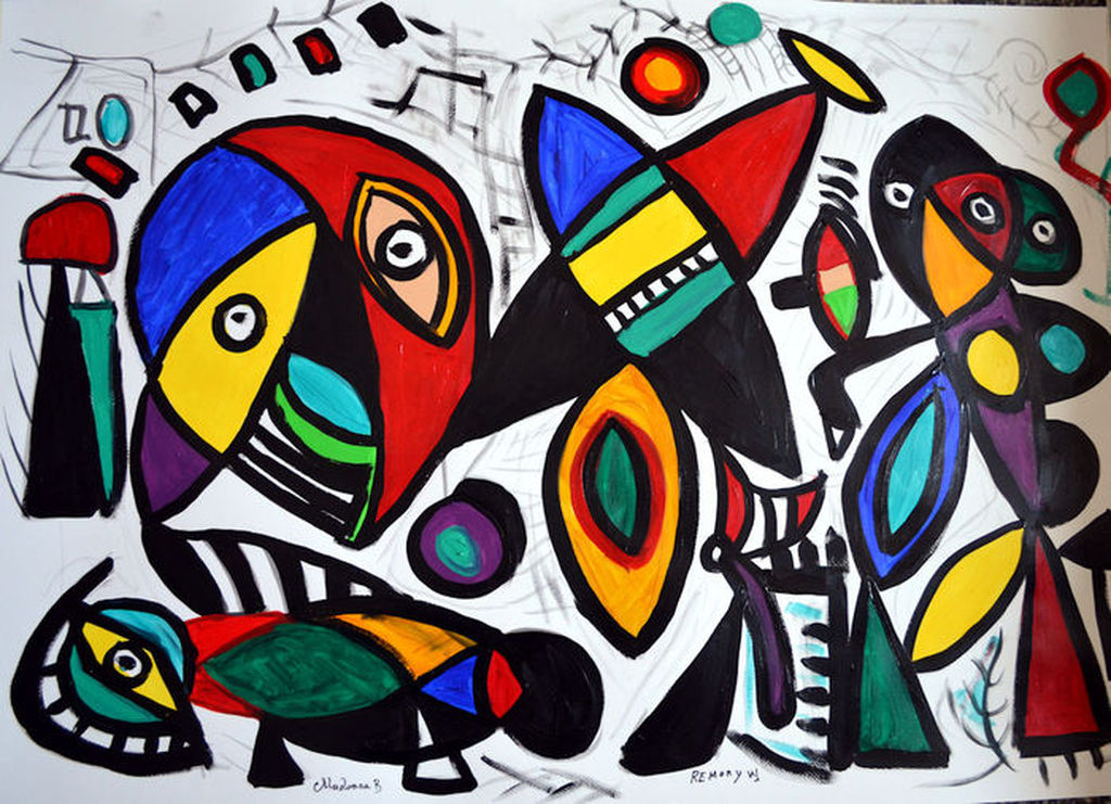 william remory/madonna B- acryl op papier-door beiden gesigneerd verkocht voor € 120!