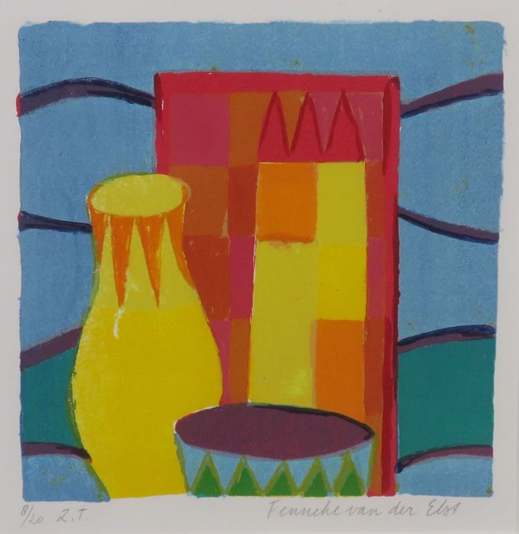 Fenneke van der Elst: Litho, Zonder titel - Ingelijst kopen? Bied vanaf 1!