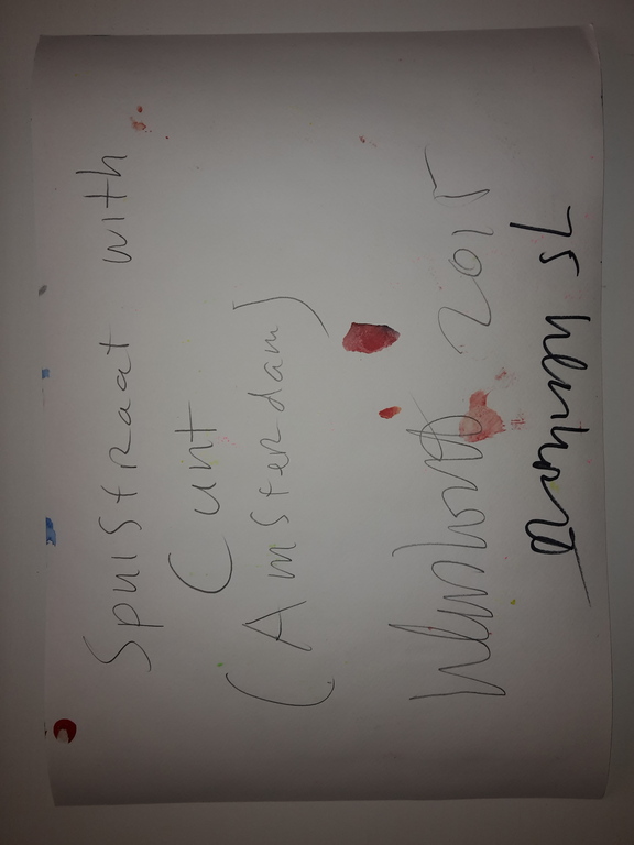 Peter Klashorst - gemengde techniek op aquarel papier - Spuistraat with cunt kopen? Bied vanaf 65!