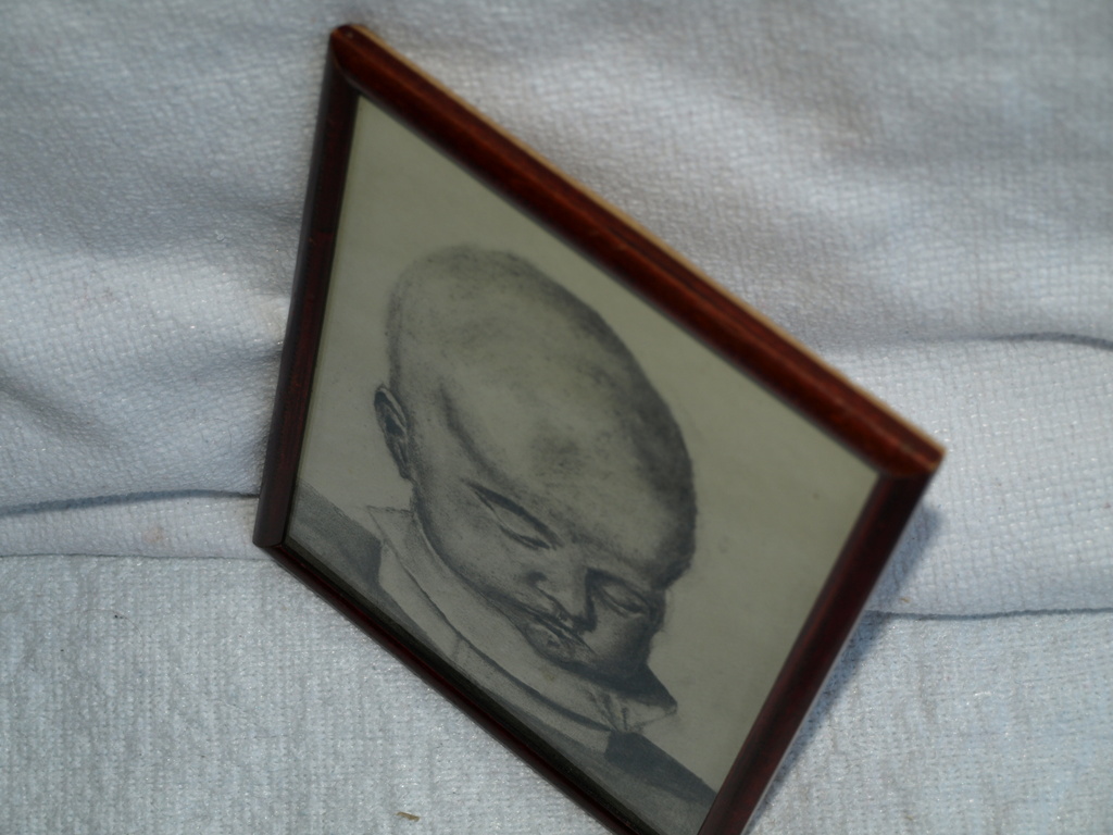 Tekening – Hoofd – Ingelijst  - ca 1970  kopen? Bied vanaf 1!