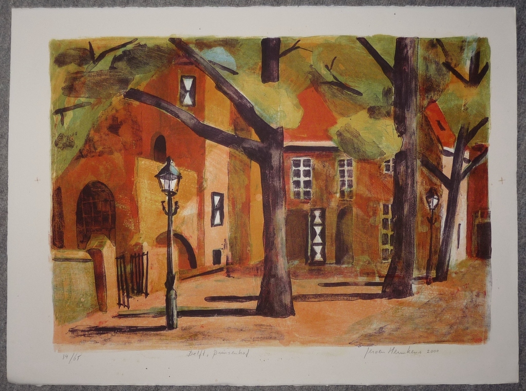 Jeroen Hermkens: Kleurenlitho, Delft Prinsenhof kopen? Bied vanaf 125!