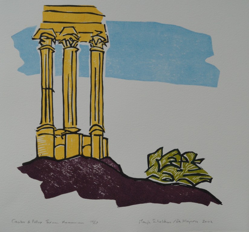 Marja Scholtens - gesigneerde houtsnede - Castor & Pollux .... - 18 ex. kopen? Bied vanaf 1!