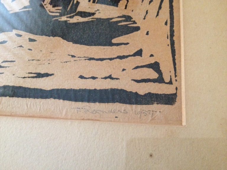 Onbekende kunstenaar: Motief “Bedelaars”, linosnede, 1954 kopen? Bied vanaf 1!