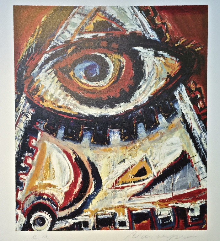 Henk Vierveijzer, zeefdruk op papier, Titel: kopen? Bied vanaf 40!