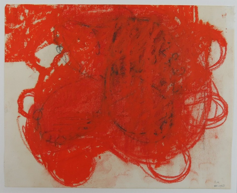 Onbekend gesigneerd: Krijt, Abstracte Vlinder kopen? Bied vanaf 1!