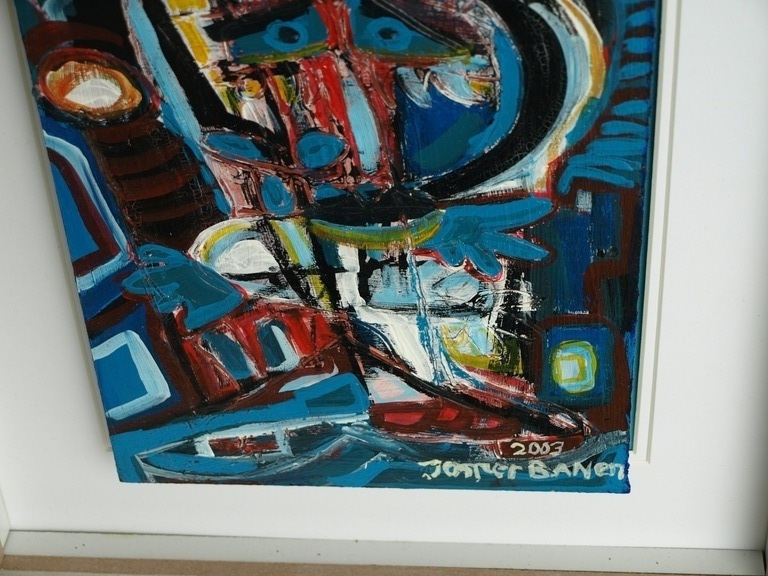 Jasper Banen : Acrylverf op paneel , Havengezicht – ingelijst – 2003  kopen? Bied vanaf 75!
