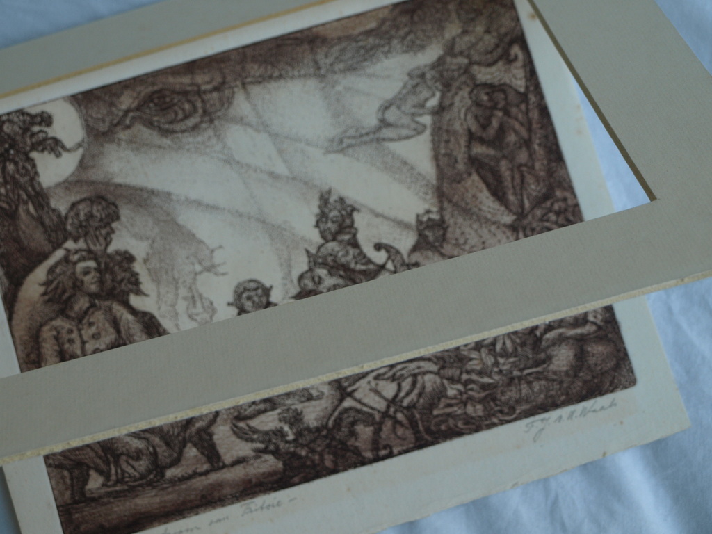 Fredericus Johannus van der Waals : Ets, Droom van Fritsie – gesigneerd -ca 1977 kopen? Bied vanaf 1!