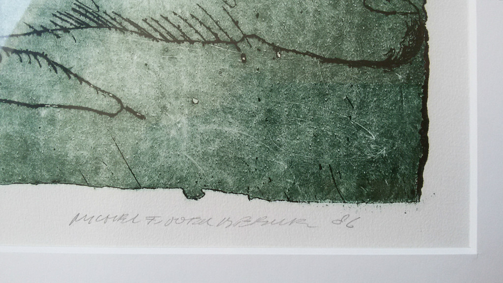 Michel van Overbeeke - No proof of dark, ets met bladgoud (mooi ingelijst) kopen? Bied vanaf 120!