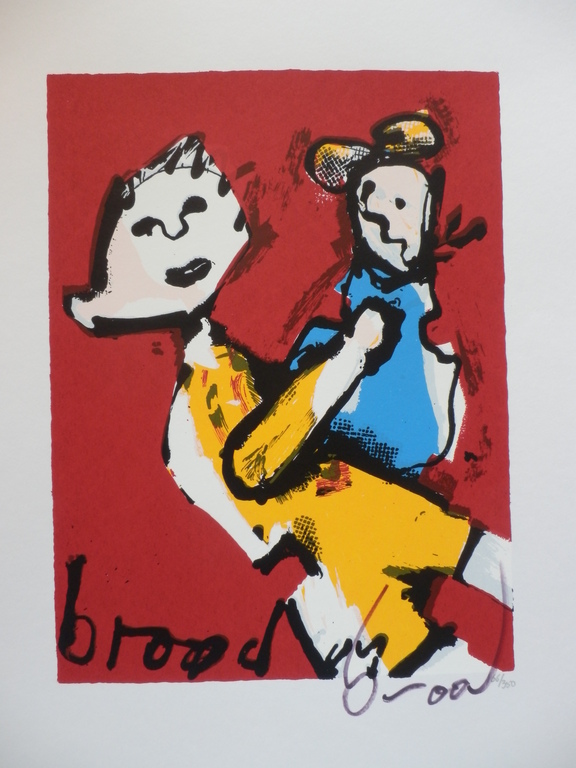 HERMAN BROOD, Gelimiteerde en HANDGESIGNEERDE Zeefdruk  MOEDER EN KIND kopen? Bied vanaf 175!
