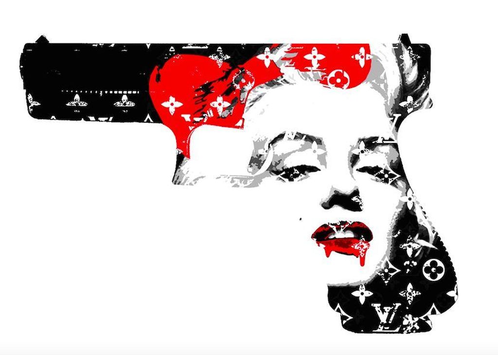 Large Print Painting "Monroe Gun Red" Signed Numbered A/P or 1 to 100 with COA kopen? Bied vanaf 1!