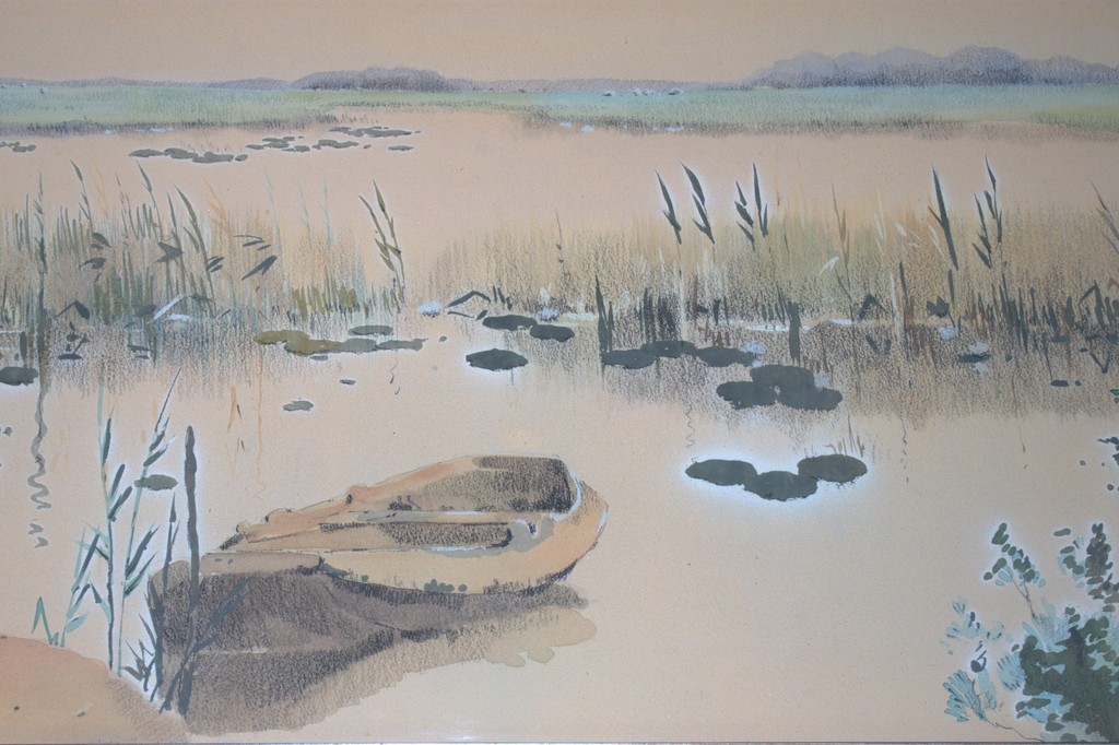 aquarel: Brabants waterlandschap kopen? Bied vanaf 40!