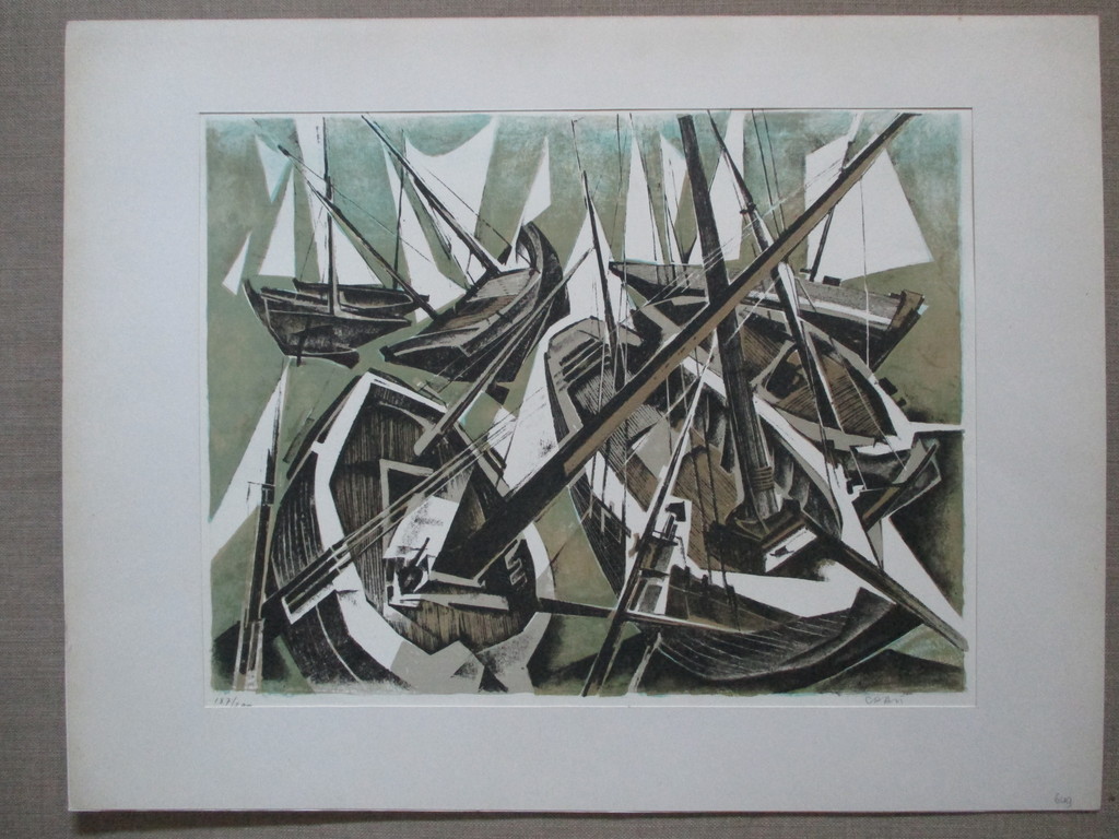 Tulio Crali - Tulio Crali, 4 kleuren litho "Les Vieux bateaux de Concarneau" kopen? Bied vanaf 45!