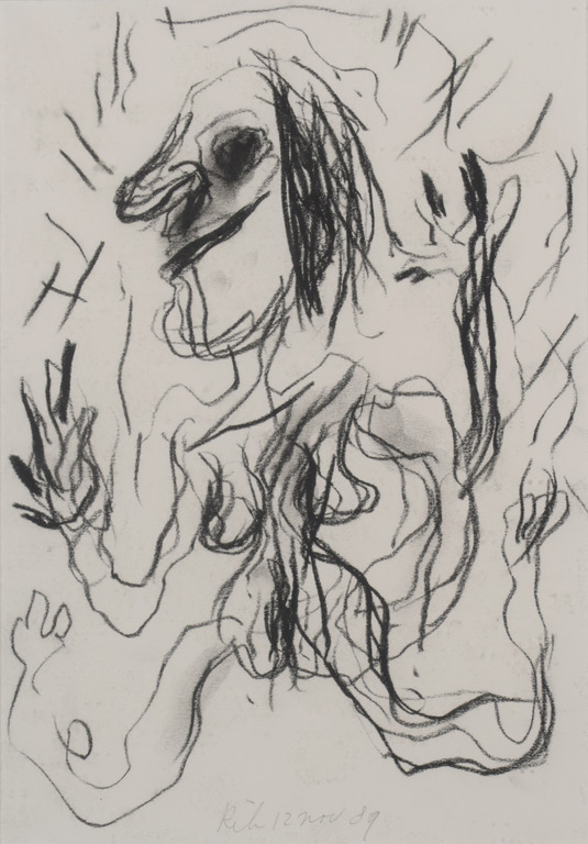 Rik van Iersel: Krijttekening, Z.T. Figuur - Ingelijst verkocht voor € 47!