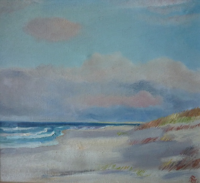 Han Krug Olieverf op linnen "Gat van Brouwershaven" 1952 verkocht voor € 50!