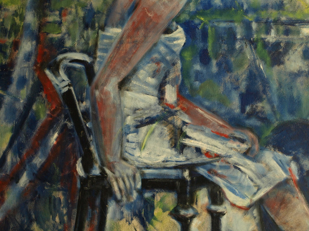 Arnold Sonderman : Olieverf op board – Vrouw op stoel – gesigneerd – 1964 kopen? Bied vanaf 50!