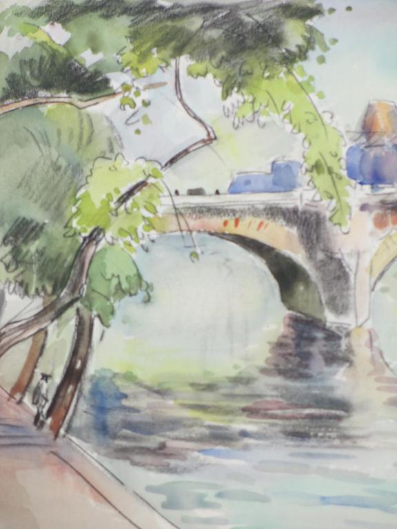 Han Krug, Pont Neuf Parijs 1933, Aquarel kopen? Bied vanaf 45!