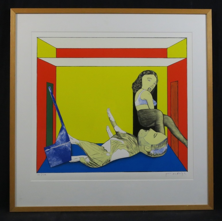 Pat Andrea: Litho, Zonder titel - Ingelijst verkocht voor € 120!