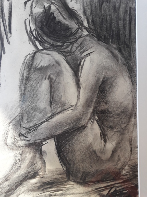 Onbekende kunstenaar, zittend naakt - pastel op papier z.j. (27x47) (63x80) kopen? Bied vanaf 1!