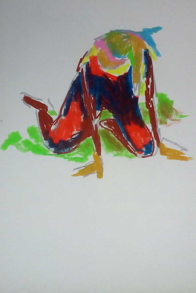 Juul Neumann: modelstudie, pastel op papier kopen? Bied vanaf 40!