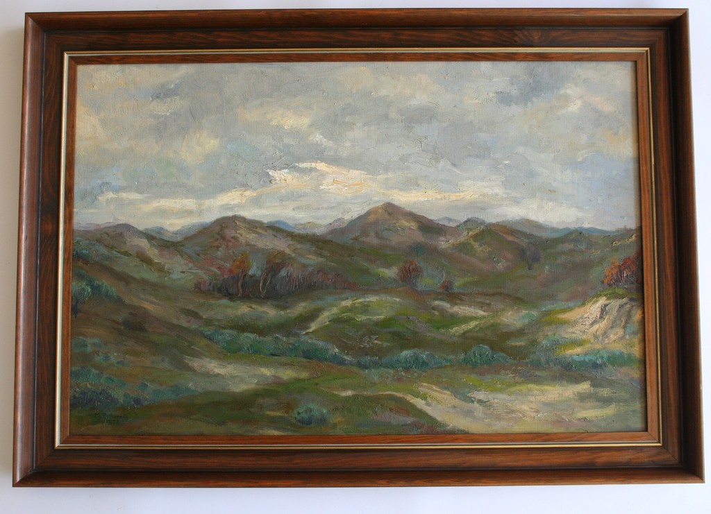 Onbekende kunstenaar - heuvellandschap - olieverf op doek - 1938 of 1958 kopen? Bied vanaf 1!