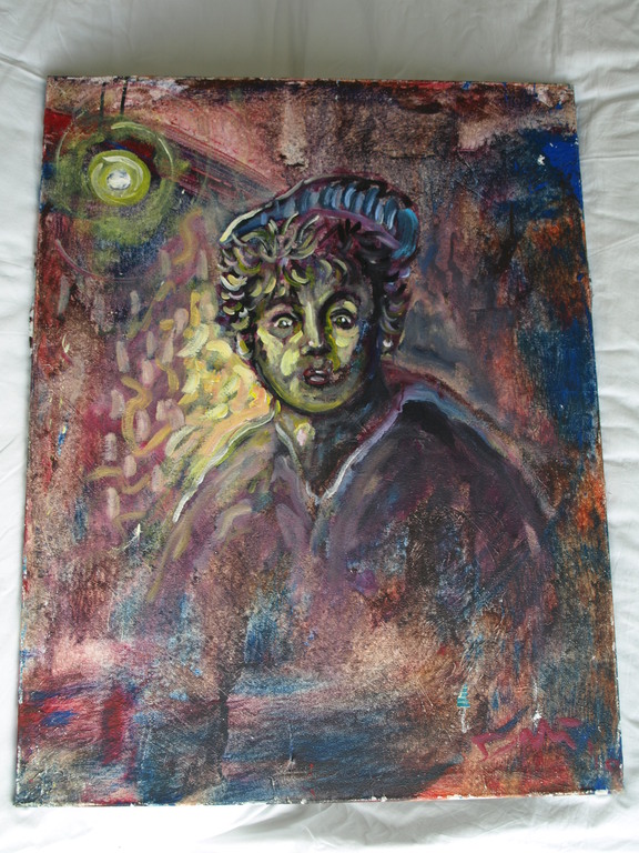 Onduidelijke signatuur : Acrylverf op doek , PORTRET – ca 2000 kopen? Bied vanaf 1!