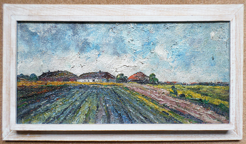 Peter van den Braken - Akkerland, olieverf op doek (ingelijst) kopen? Bied vanaf 250!