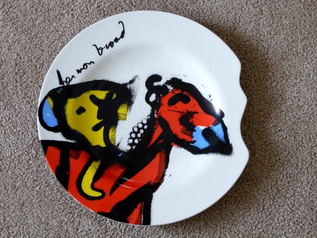 Herman Brood - keramiek bord: Man op paard verkocht voor € 50!