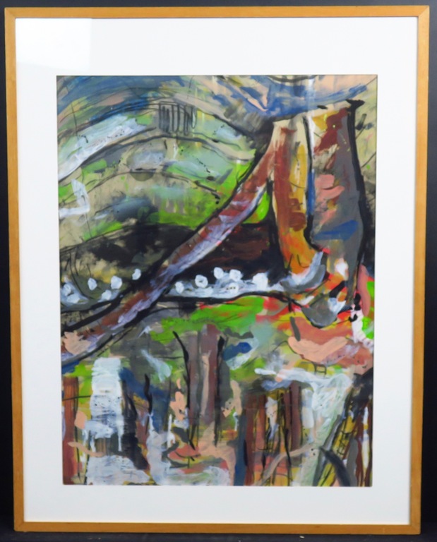 Arhan Gunermengi: Acryl op papier, Zonder titel -Ingelijst kopen? Bied vanaf 20!