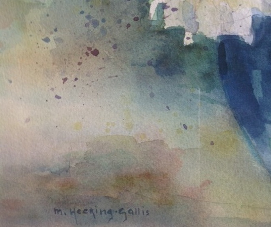 MIA HEERING-GALLIS: Aquarel, Vaas met bloemen - origineel kopen? Bied vanaf 300!