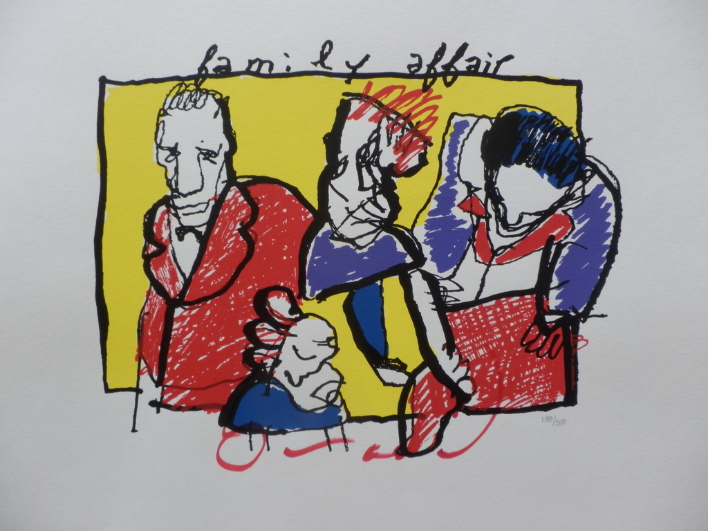 HERMAN BROOD Zeefdruk FAMILY AFFAIR   Handgesigneerd verkocht voor € 185!