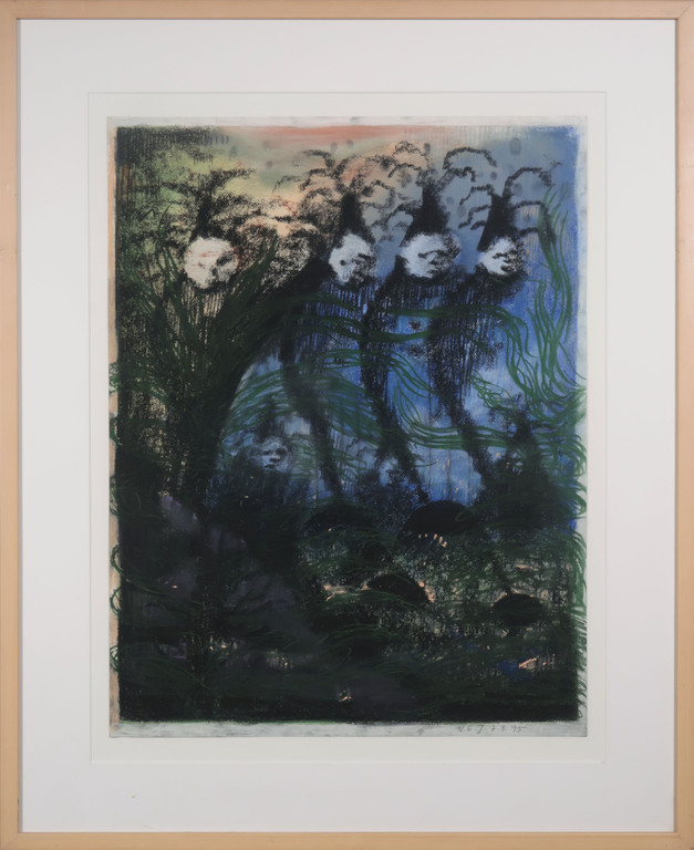 Nour Edinne Jarram: Pasteltekening, Zonder titel - Ingelijst kopen? Bied vanaf 120!