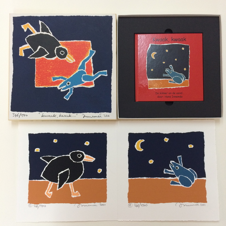 Hans Innemee, doosje met 3x zeefdruk en kunstboekje, Titel kopen? Bied vanaf 50!
