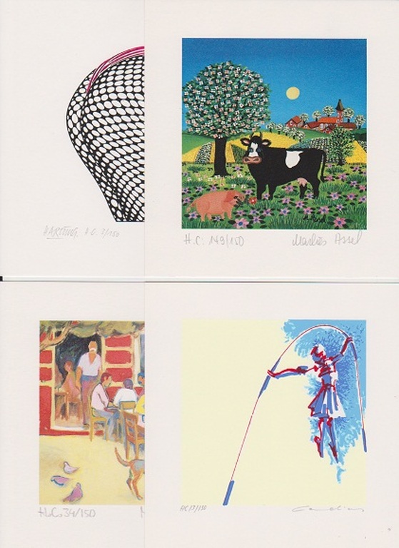 "Artists of the World", o.a. Müller: Vier lithografien, diverse voorstellingen kopen? Bied vanaf 20!