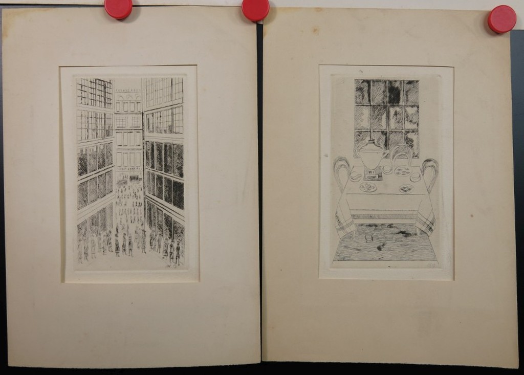 Lot met 4 werkjes, o.a. Sal Meijer: Litho, Kippen op een erf  kopen? Bied vanaf 1!