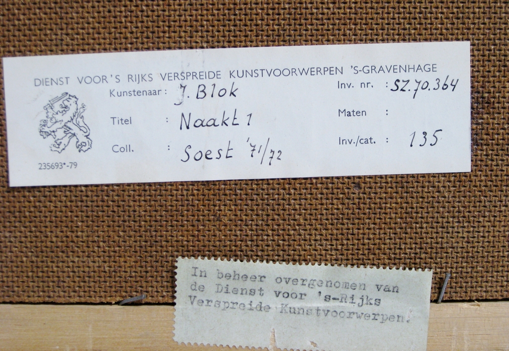 Johan Blok (1934) - Roodkrijttekening naakte jongeman 1971 kopen? Bied vanaf 65!