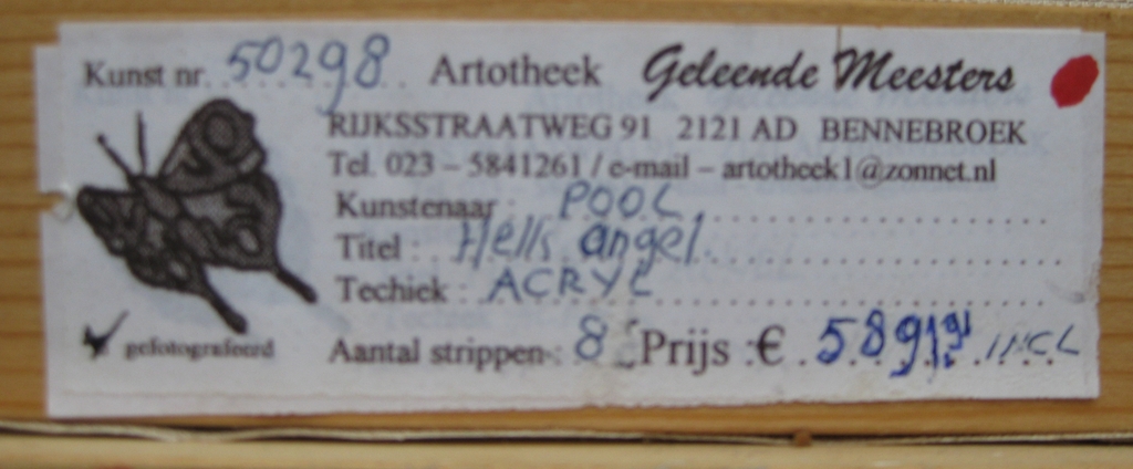Eric Pool (1937-2012) - Acryl op doek - Hell's Angel 1994 kopen? Bied vanaf 1!