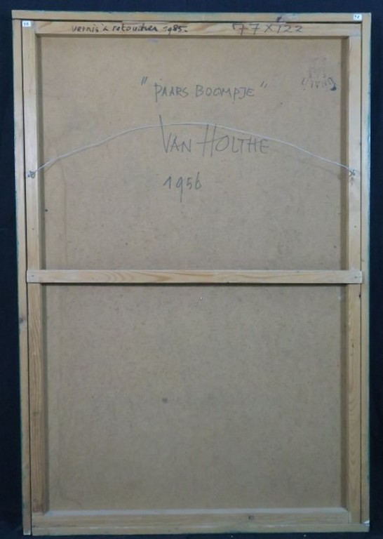 Jan van Holthe: Olieverf op paneel, Paars boompje - Ingelijst (Groot) kopen? Bied vanaf 200!