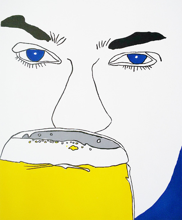 Jacob Zekveld - Bierdrinker, litho verkocht voor € 50!