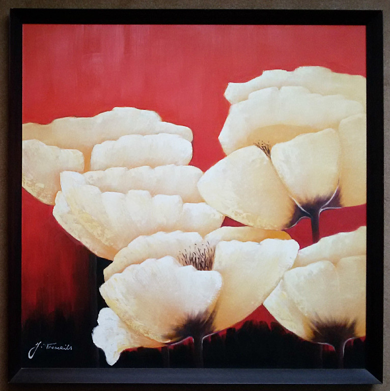 Bloemen, acrylverf op doek (ingelijst, groot) kopen? Bied vanaf 1!