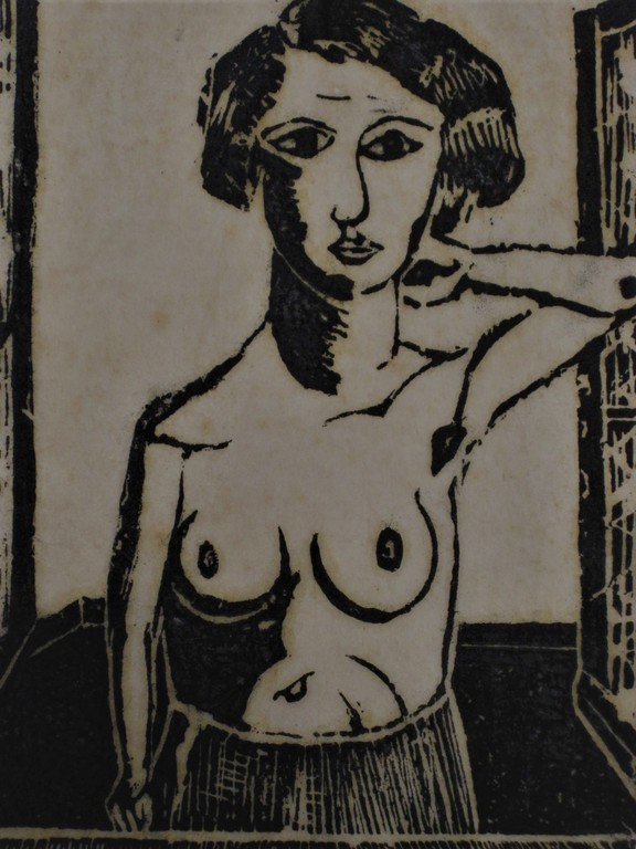 Fraaie Belgie 1931 houtsnede "Jeune Fille a fenetre" Francois de Smet gesigneerd kopen? Bied vanaf 1!