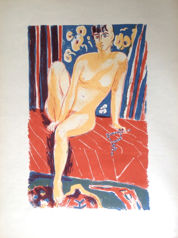 Jan Wiegers. Litho. Naakt. verkocht voor € 80!