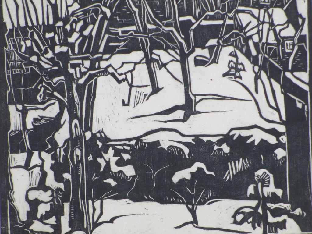 Edith Pijpers, Wintergezicht Amersfoort, Houtsnede kopen? Bied vanaf 45!