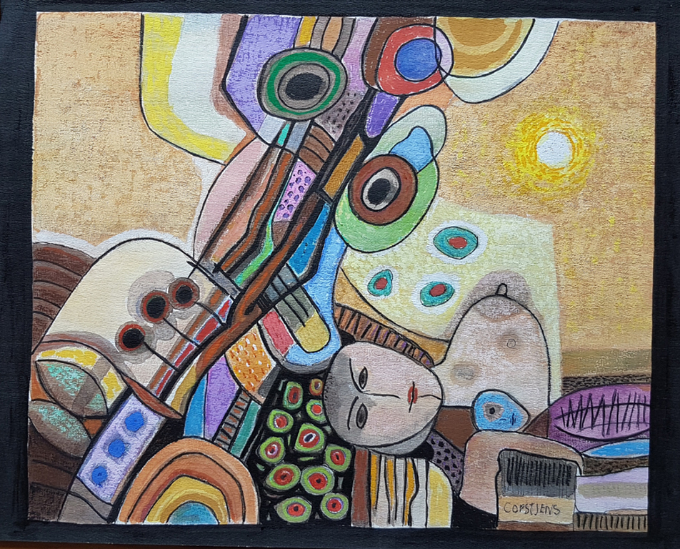 Antonius Hendricus (Toine) Corstjens, Gouache, Muziek. verkocht voor € 245!