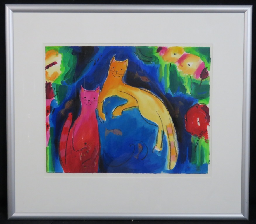 Cilia de Munnik: Gemengde techniek, Poezen - Ingelijst kopen? Bied vanaf 50!