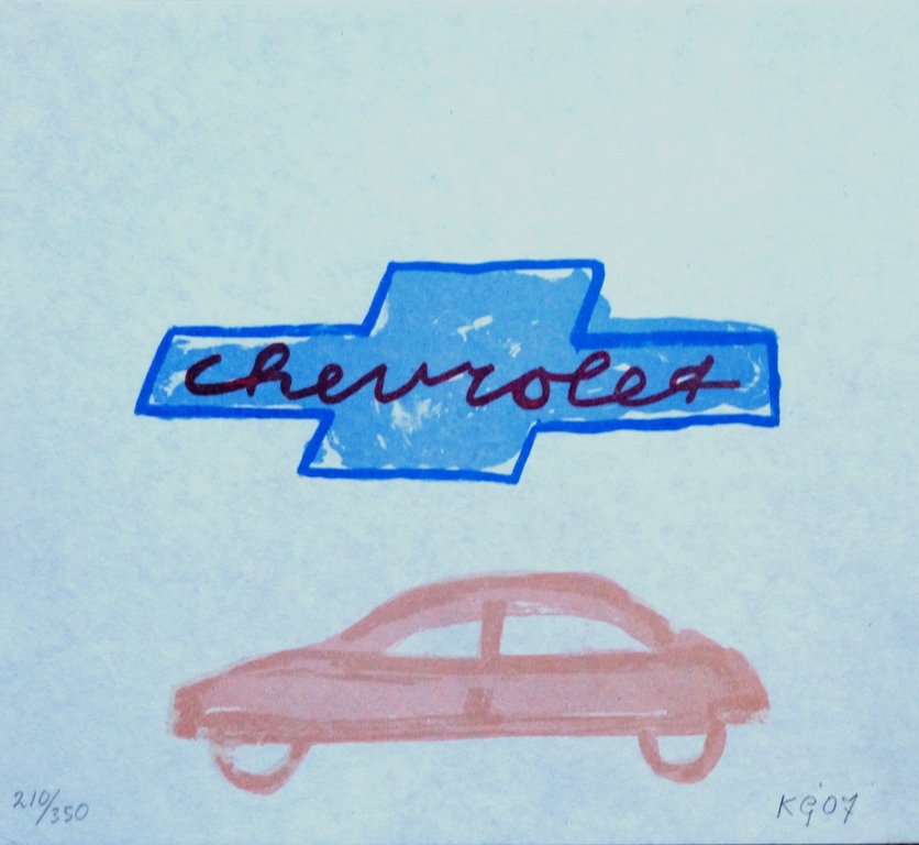 Klaas Gubbels, litho: De Chevrolet, handgesigneerd en genummerd, 2007 verkocht voor € 95!