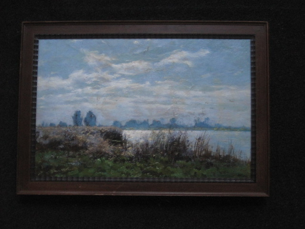 Haarlem impressionist Ad. Miolee 1879-1961 olieverf "aan deVecht bij Nigtevecht" kopen? Bied vanaf 1!
