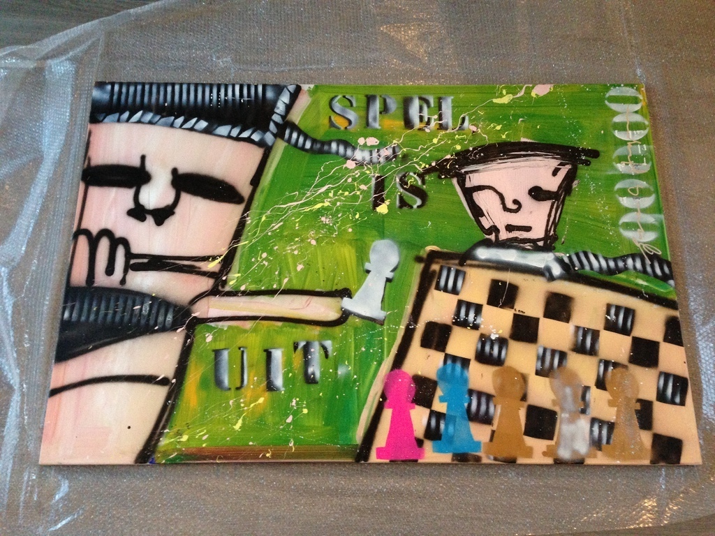 Prachtige Espen Greger Hagen; 'Spel is uit' (1.50x1.00) verkocht voor € 300!