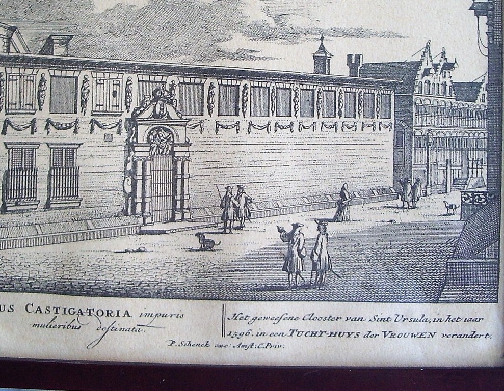 Pieter Schenk - twee gravures - opvanghuizen voor gekken en slechte vrouwen kopen? Bied vanaf 1!